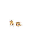 Double Roly Poly Hoops w/ Pearls - Gold