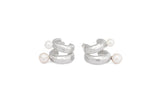 Double Roly Poly Hoops w/ Pearls