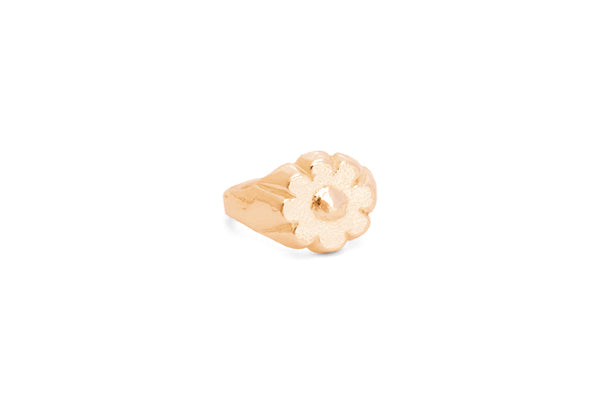 Large Fleur Signet - Gold