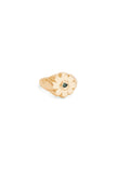Large Fleur Signet Sapphire - Gold