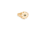 Large Fleur Signet Sapphire - Gold