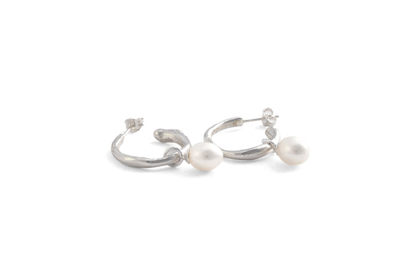 Drip Hoops w/ Pearls