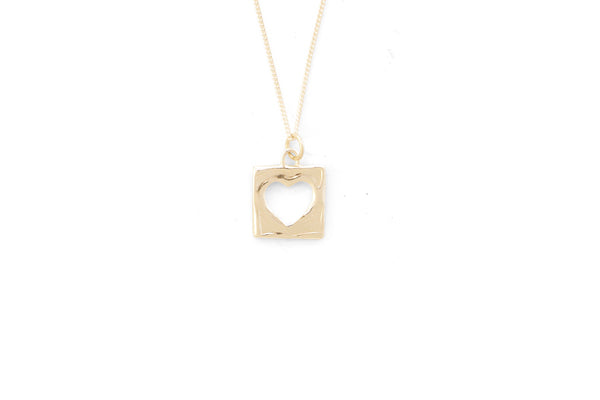Love Letter Charm Necklace - Gold