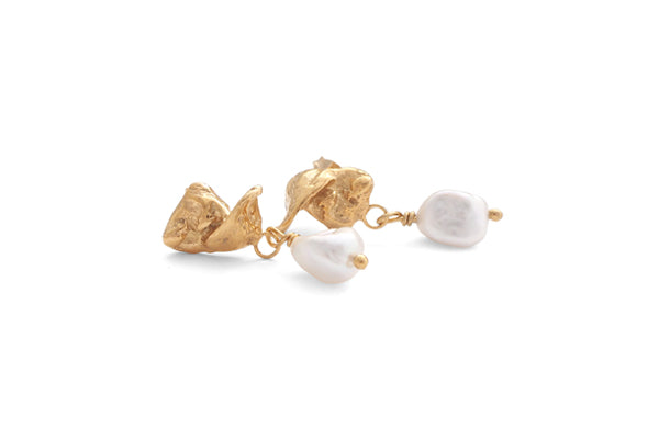 Mini Curls With Pearls - Gold