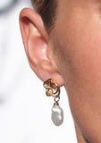 Reflection Earrings w/ Pearls - Gold