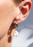 Splash Hoops w/ Pearls - Gold