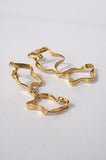 Double Ribbon Earrings - Gold