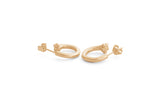 Mini Cherry Blossom Hoops - Gold
