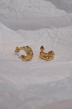 Mini Crinkle Hoops - Gold