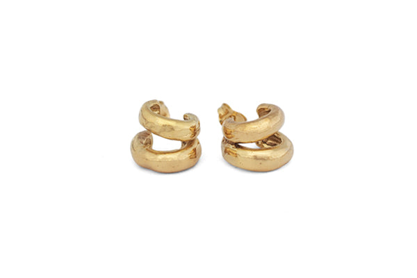 Double Roly Poly Hoops - Gold