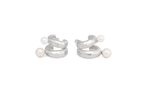 Double Roly Poly Hoops w/ Pearls