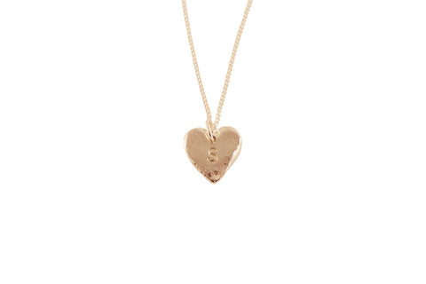 Stamped Heart Necklace - Gold