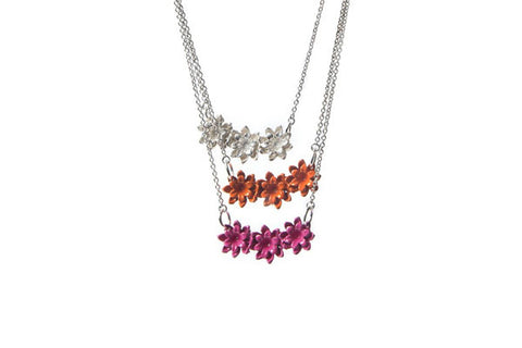 Daisy trio necklace - sterling silver