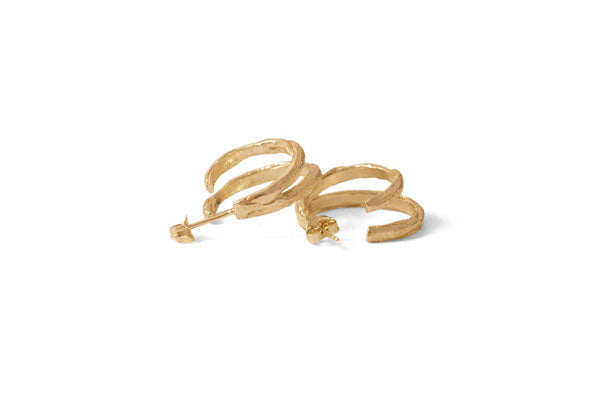 Double Squiggle Hoops - Gold