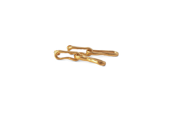 Double Fluid Earrings - Gold
