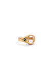 Hollow Signet with Sapphire - Gold