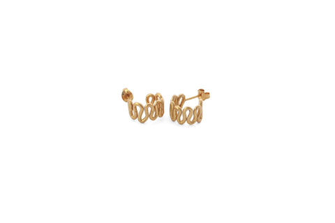 Mini Wave Hoops - Gold
