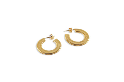 Slightly Textured Hoops - Gold