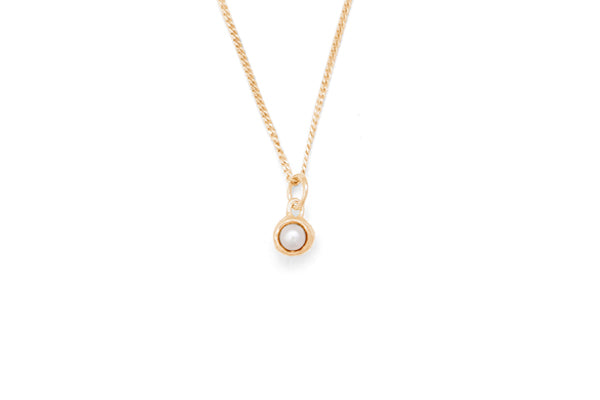Sunken Necklace Pearl - Gold
